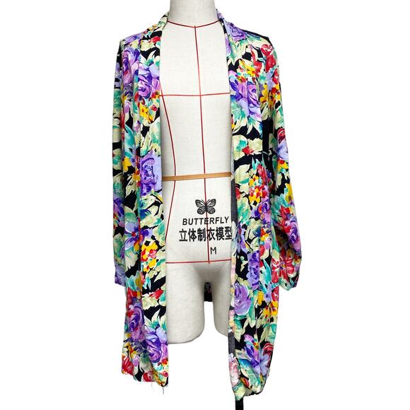 Vintage Adrian Jordan Womens Size 22/24 Floral Open Cardigan - Picture 2 of 7